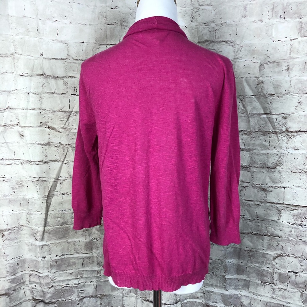Eileen Fisher Pink Cardigan Open Front - Picture 4 of 7